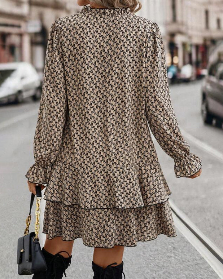 Amelia I Printed Long-Sleeve Dress