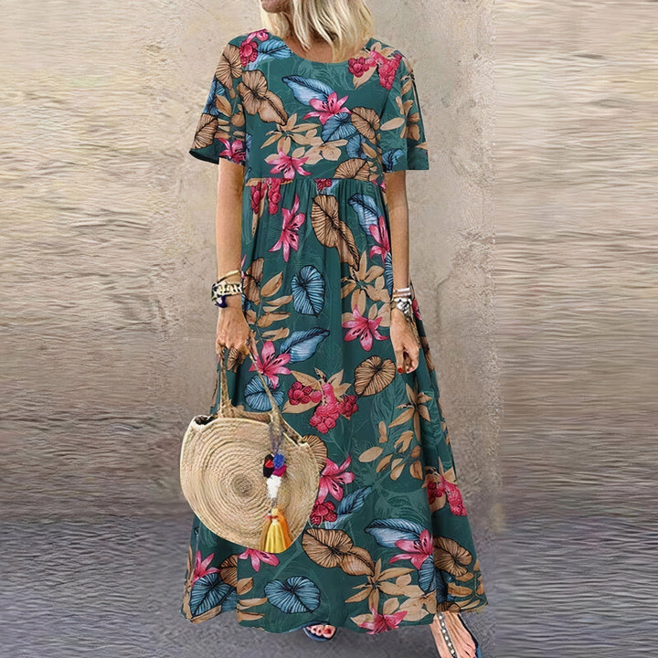FLORA | BREATHABLE LIGHTWEIGHT DRESS WITH FLORAL PATTERN FOR WOMEN