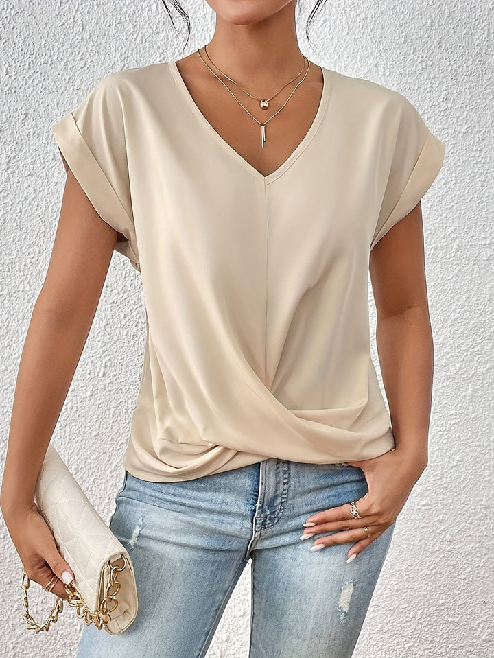 Brianna – Twist Front V-Neck Top