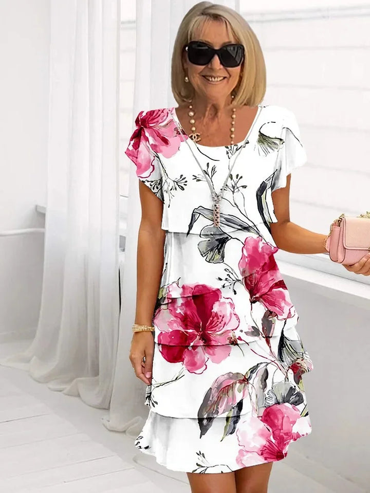 MIA | CHIC CASCADING FLORAL DRESS FOR WOMEN