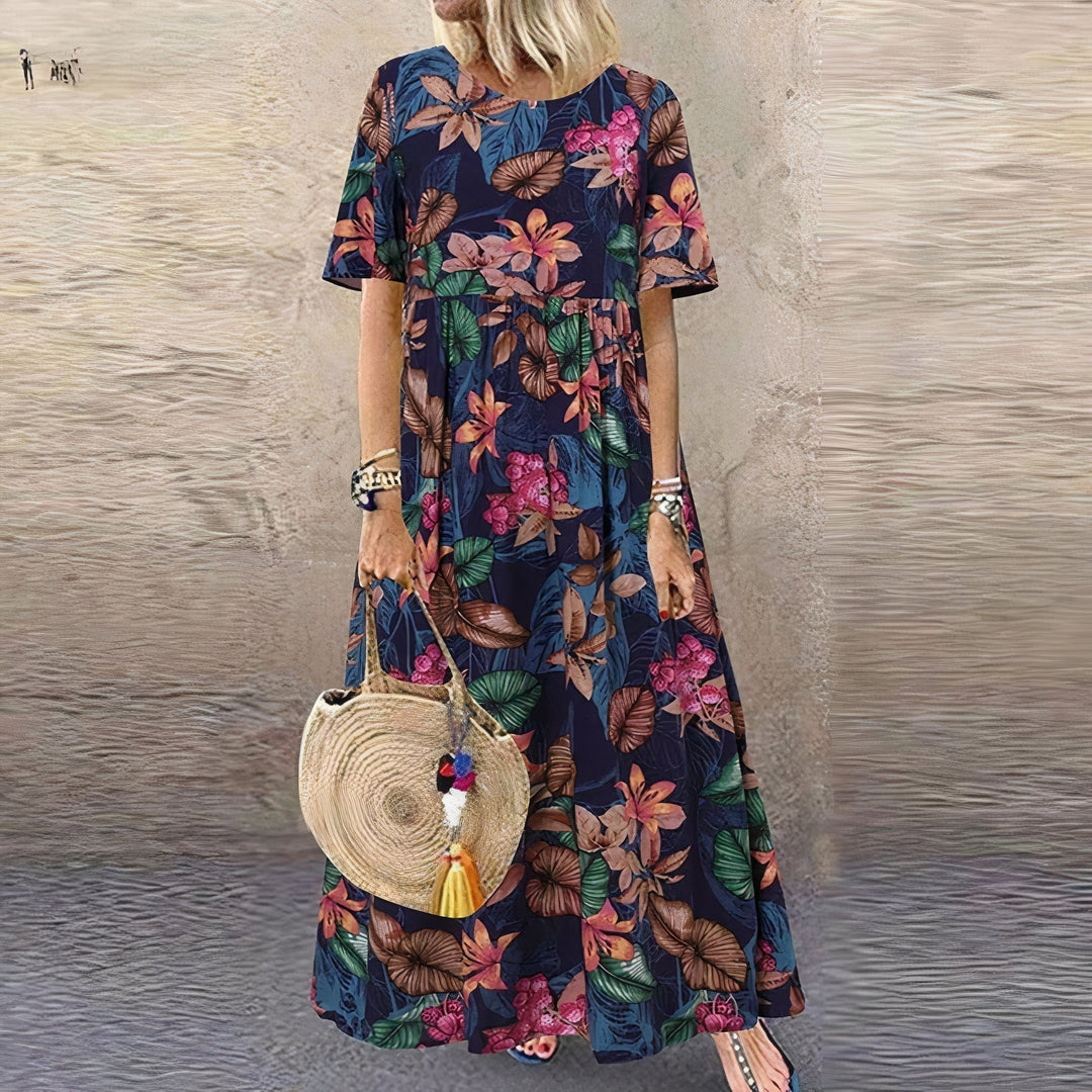 FLORA | BREATHABLE LIGHTWEIGHT DRESS WITH FLORAL PATTERN FOR WOMEN