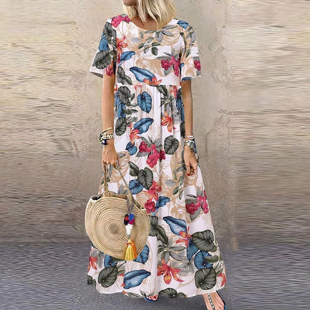 FLORA | BREATHABLE LIGHTWEIGHT DRESS WITH FLORAL PATTERN FOR WOMEN
