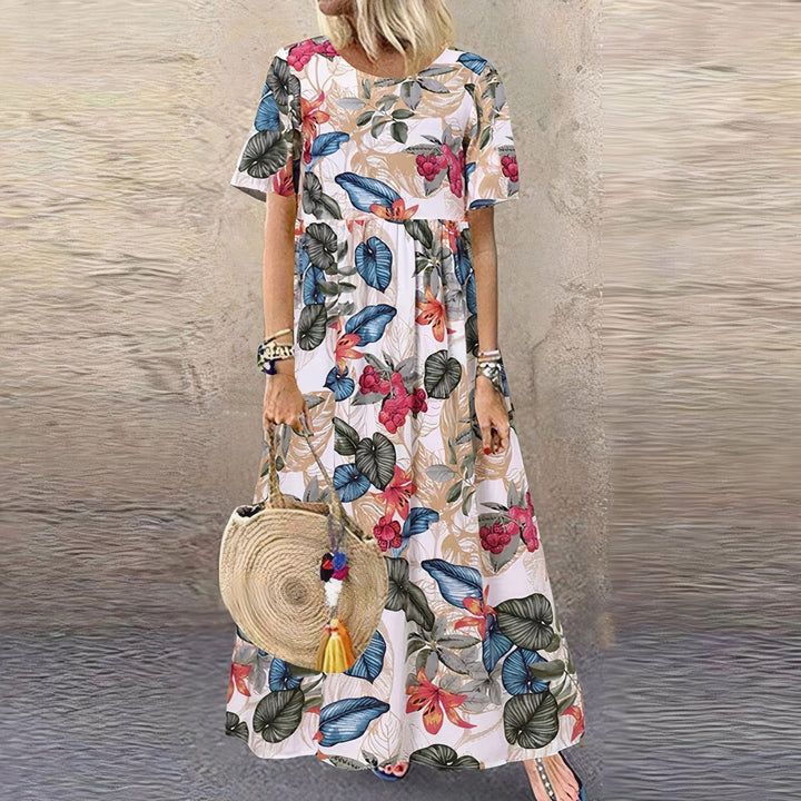 FLORA | BREATHABLE LIGHTWEIGHT DRESS WITH FLORAL PATTERN FOR WOMEN
