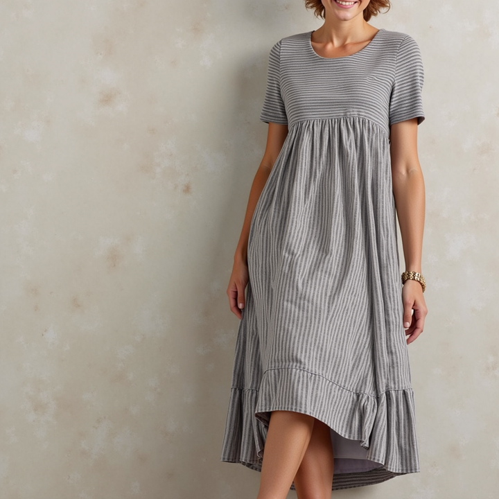 Elizabeth™ | Striped Button-Front Midi Dress