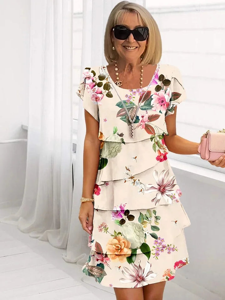 MIA | CHIC CASCADING FLORAL DRESS FOR WOMEN